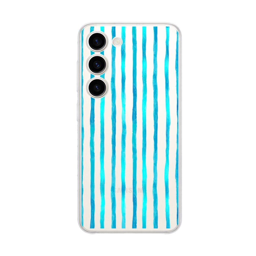 Etui do Samsung Galaxy S23 Plus przeźroczyste, silikonowe Flexi, błękitne paski (2)