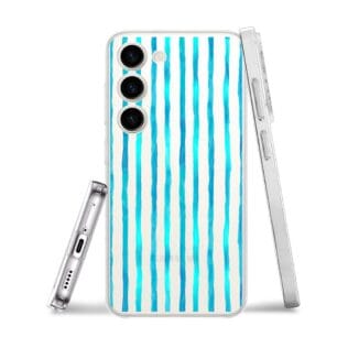 Etui do Samsung Galaxy S23 Plus przeźroczyste, silikonowe Flexi, błękitne paski (3)