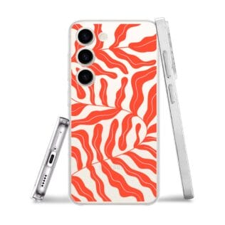 Etui do Samsung Galaxy S23 przeźroczyste, silikonowe Flexi, koralowy wzór (1)