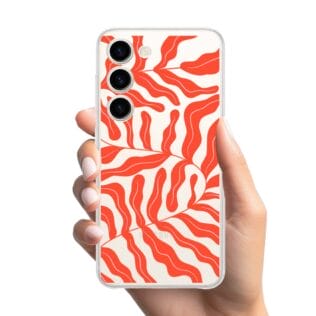 Etui do Samsung Galaxy S23 przeźroczyste, silikonowe Flexi, koralowy wzór (2)