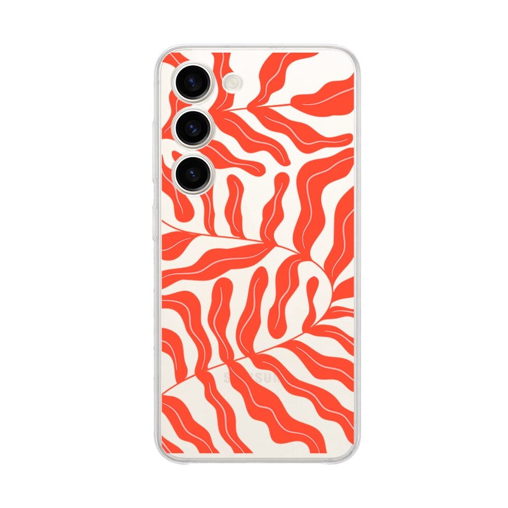 Etui do Samsung Galaxy S23 przeźroczyste, silikonowe Flexi, koralowy wzór (3)