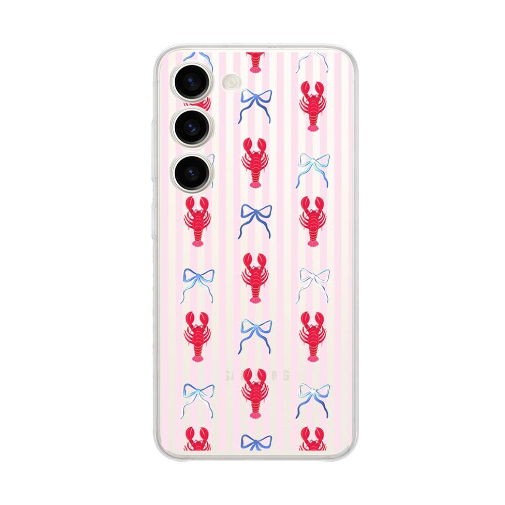 Etui do Samsung Galaxy S23 przeźroczyste, silikonowe Flexi, krab i kokardki (2)