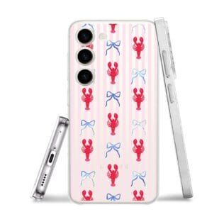 Etui do Samsung Galaxy S23 przeźroczyste, silikonowe Flexi, krab i kokardki (3)