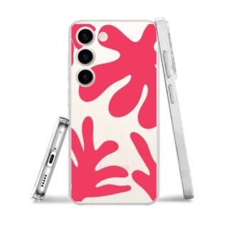 Etui do Samsung Galaxy S23 przeźroczyste, silikonowe Flexi, liście kwiatów (1)