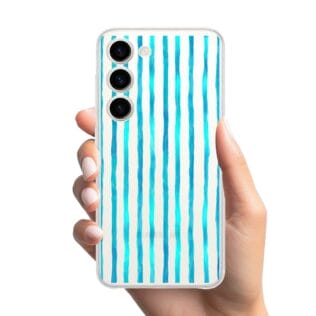 Samsung Galaxy s 23-1Etui do Samsung Galaxy S23 przeźroczyste, silikonowe Flexi, błękitne paski