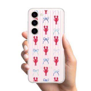 Samsung Galaxy s 23-1Etui do Samsung Galaxy S23 przeźroczyste, silikonowe Flexi, krab i kokardki