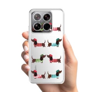 XIAOMI 14-1Etui do Xiaomi 14 Pro przeźroczyste, silikonowe Flexi, eleganckie jamniki