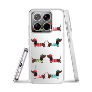 XIAOMI 14Etui do Xiaomi 14 Pro przeźroczyste, silikonowe Flexi, eleganckie jamniki