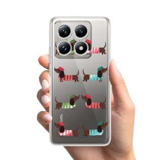 Xiaomi 14T Pro, Xiaomi 14T Pro-1Etui do Xiaomi 14T przeźroczyste, silikonowe Flexi, eleganckie jamniki