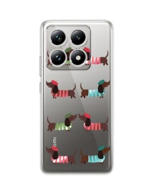 Etui do Xiaomi 14T przeźroczyste, silikonowe Flexi, jamnik w Paryżu