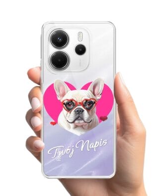 Etui do Xiaomi Redmi Note 14 4G przeźroczyste, silikonowe Flexi, Puppy Love, pies rasy Buldog Francuski