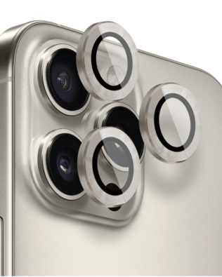 Metalowa osłona obiektywu aparatu ze szkła hartowanego 9H do iPhone 16 Pro, 1 zestaw, tytanowa