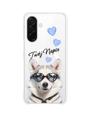 Etui do Samsung Galaxy A26 5G z MagSafe przeźroczyste, silikonowe Flexi, Puppy Love, pies rasy Husky