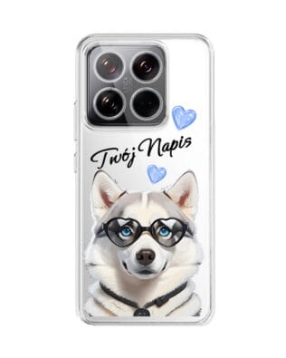 Etui do Xiaomi 14 Pro przeźroczyste, silikonowe Flexi, Puppy Love, pies rasy Husky