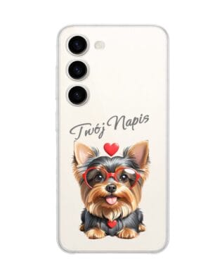 Etui do Samsung Galaxy S23 Plus przeźroczyste, silikonowe Flexi, Puppy Love, pies rasy York