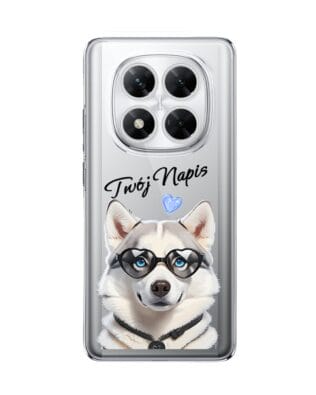 Etui do Xiaomi POCO X7 przeźroczyste, silikonowe Flexi, Puppy Love, pies rasy Husky