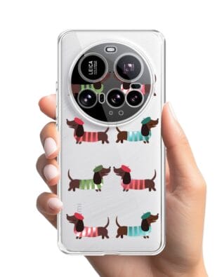 Etui do Xiaomi 15 Ultra przeźroczyste, silikonowe Flexi, jamnik w Paryżu