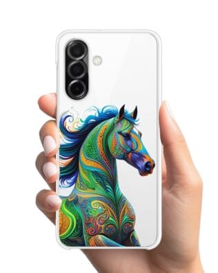 Etui do Samsung Galaxy A26 5G przeźroczyste, silikonowe Flexi, Dzika Mandala, Koń