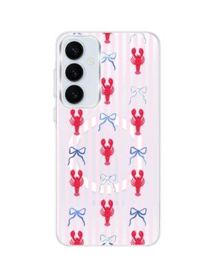 Etui do Samsung Galaxy A55 5G z MagSafe przeźroczyste, silikonowe Flexi, krab i kokardki