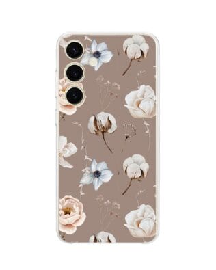 Etui do Samsung Galaxy S24 Plus przeźroczyste, silikonowe Flexi, akwarelowe kwiatki