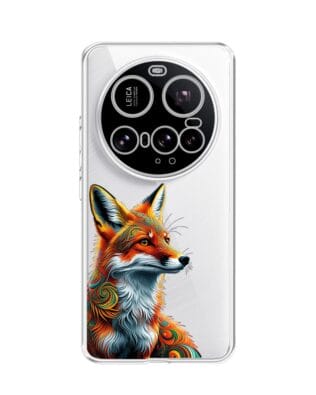 Etui do Xiaomi 15 Ultra przeźroczyste, silikonowe Flexi, Dzika Mandala, Twarz lisa