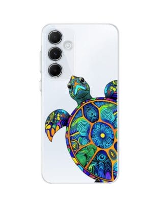Etui do Samsung Galaxy M35 5G przeźroczyste, silikonowe Flexi, Dzika Mandala, Żółw