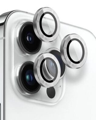Metalowa osłona obiektywu aparatu ze szkła hartowanego 9H do iPhone 14 Pro Max, 1 zestaw, srebrna
