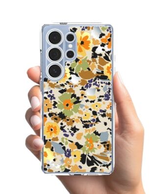 Etui do Samsung Galaxy S25 Ultra przeźroczyste, silikonowe Flexi, malowane kwiatki