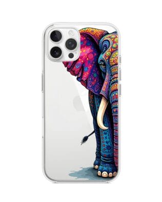 Etui do iPhone 12 Pro przeźroczyste, silikonowe Flexi, Dzika Mandala, Słoń