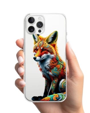 Etui do iPhone 12 Pro Max przeźroczyste, silikonowe Flexi, Dzika Mandala, Lis