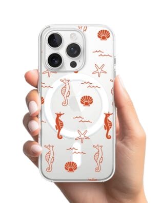 Etui do iPhone 16 Pro Max z MagSafe przeźroczyste, silikonowe Flexi, wakacyjne wzory