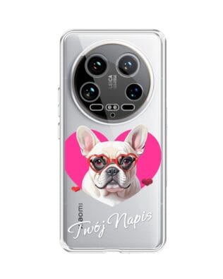 Etui do Xiaomi 14 Ultra przeźroczyste, silikonowe Flexi, Puppy Love, pies rasy Buldog Francuski