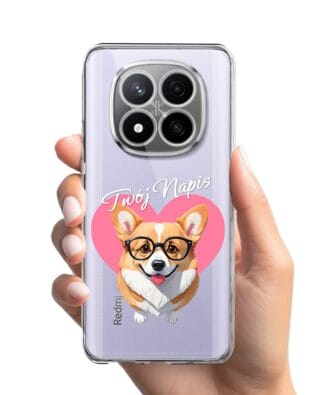 Etui do Xiaomi Redmi Note 14 Pro Plus 5G przeźroczyste, silikonowe Flexi, Puppy Love, pies rasy Corgi