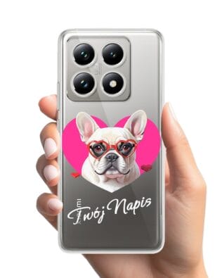 Etui do Xiaomi 14T Pro przeźroczyste, silikonowe Flexi, Puppy Love, pies rasy Buldog Francuski