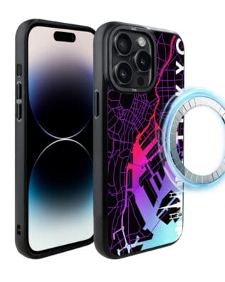 Etui do iPhone 14 Pro Max IBIZU DropGuard Matt z MagSafe, Mapy Świata, Tokyo