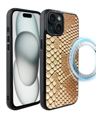 Etui do iPhone 15 IBIZU DropGuard Matt z MagSafe, Zew Natury, Wąż