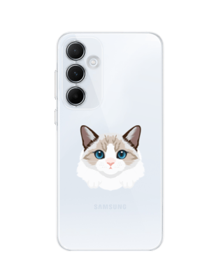 Etui do Samsung Galaxy A35 5G przeźroczyste, silikonowe Flexi, kot birmański