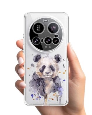 Etui do Xiaomi 15 Ultra przeźroczyste, silikonowe Flexi, Akwarelowe Zoo, Panda