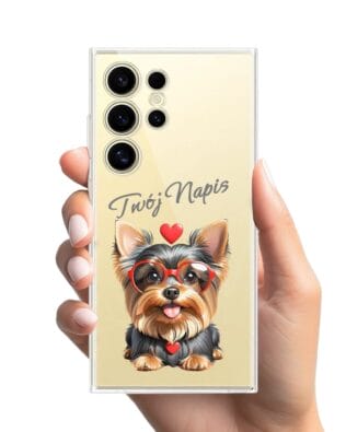 Etui do Samsung Galaxy S24 Ultra przeźroczyste, silikonowe Flexi, Puppy Love, pies rasy York