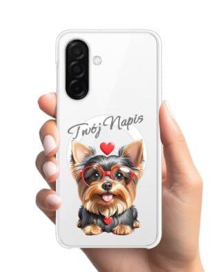 Etui do Samsung Galaxy A26 5G z MagSafe przeźroczyste, silikonowe Flexi, Puppy Love, pies rasy York