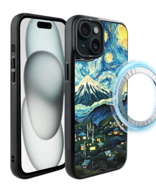 Etui do iPhone 15 Plus IBIZU DropGuard Matt z MagSafe, Van Gogh, gwieździsta noc