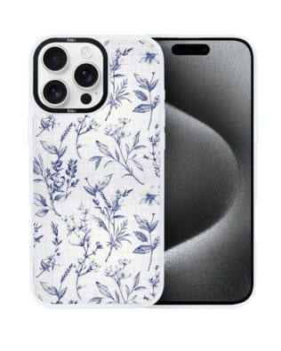 Etui do iPhone 15 Pro IBIZU DropGuard Matt z MagSafe, Pastel Bloom, Lazurowe szepty