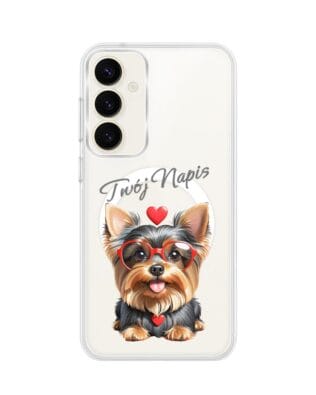 Etui do Samsung Galaxy S23 Plus z MagSafe przeźroczyste, silikonowe Flexi, Puppy Love, pies rasy York