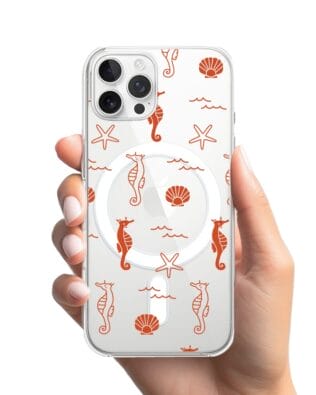 Etui do iPhone 12 Pro z MagSafe przeźroczyste, silikonowe Flexi, wakacyjne wzory
