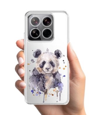 Etui do Xiaomi 14 przeźroczyste, silikonowe Flexi, Akwarelowe Zoo, Panda
