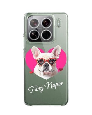 Etui do Xiaomi 15 Pro przeźroczyste, silikonowe Flexi, Puppy Love, pies rasy Buldog Francuski
