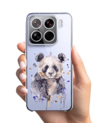 Etui do Xiaomi 15 przeźroczyste, silikonowe Flexi, Akwarelowe Zoo, Panda