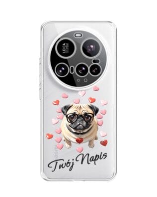 Etui do Xiaomi 15 Ultra przeźroczyste, silikonowe Flexi, Puppy Love, pies rasy Mops