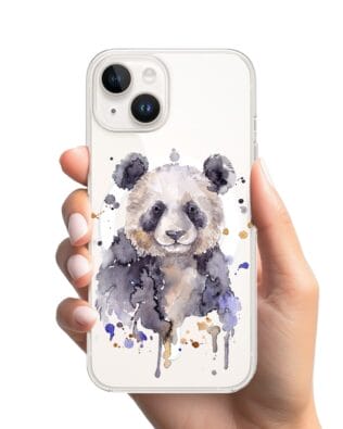 Etui do iPhone 13 z MagSafe przeźroczyste, silikonowe Flexi, Akwarelowe Zoo, Panda