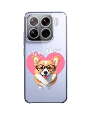 Etui do Xiaomi 15 przeźroczyste, silikonowe Flexi, Puppy Love, pies rasy Corgi